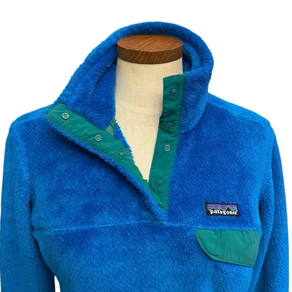 Patagonia Re-Tool Snap T Fleece Pullover PolarTec Thermal Blue Green Size S - Picture 2 of 14